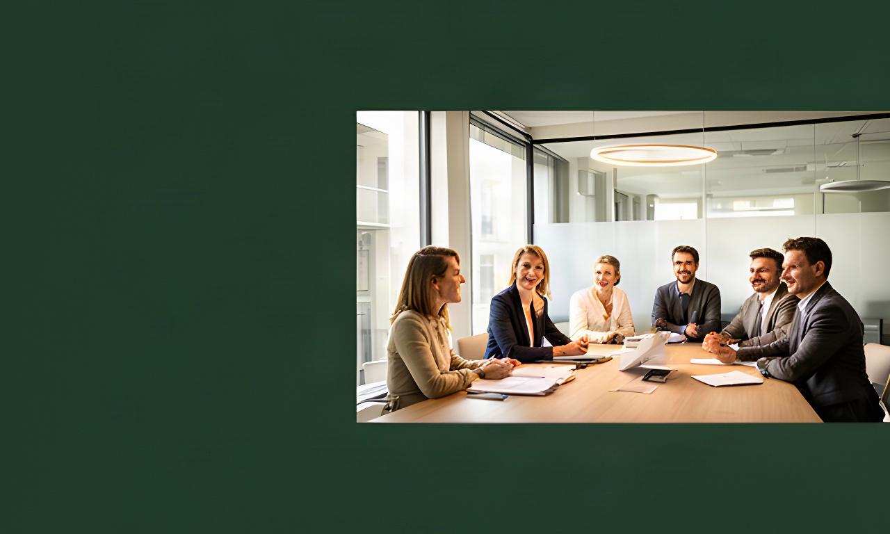 Riunione tra consulenti HR e imprenditori in una sala moderna di un'azienda lombarda